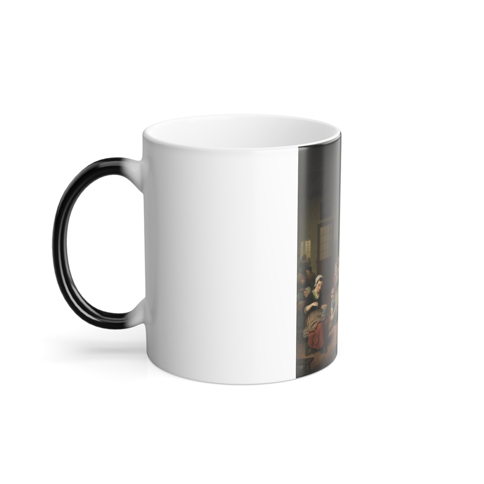 Basile de Loose (1809-1885) The Schoolroom - Oil on Canvas 1861 - Color Changing Mug 11oz-Go Mug Yourself