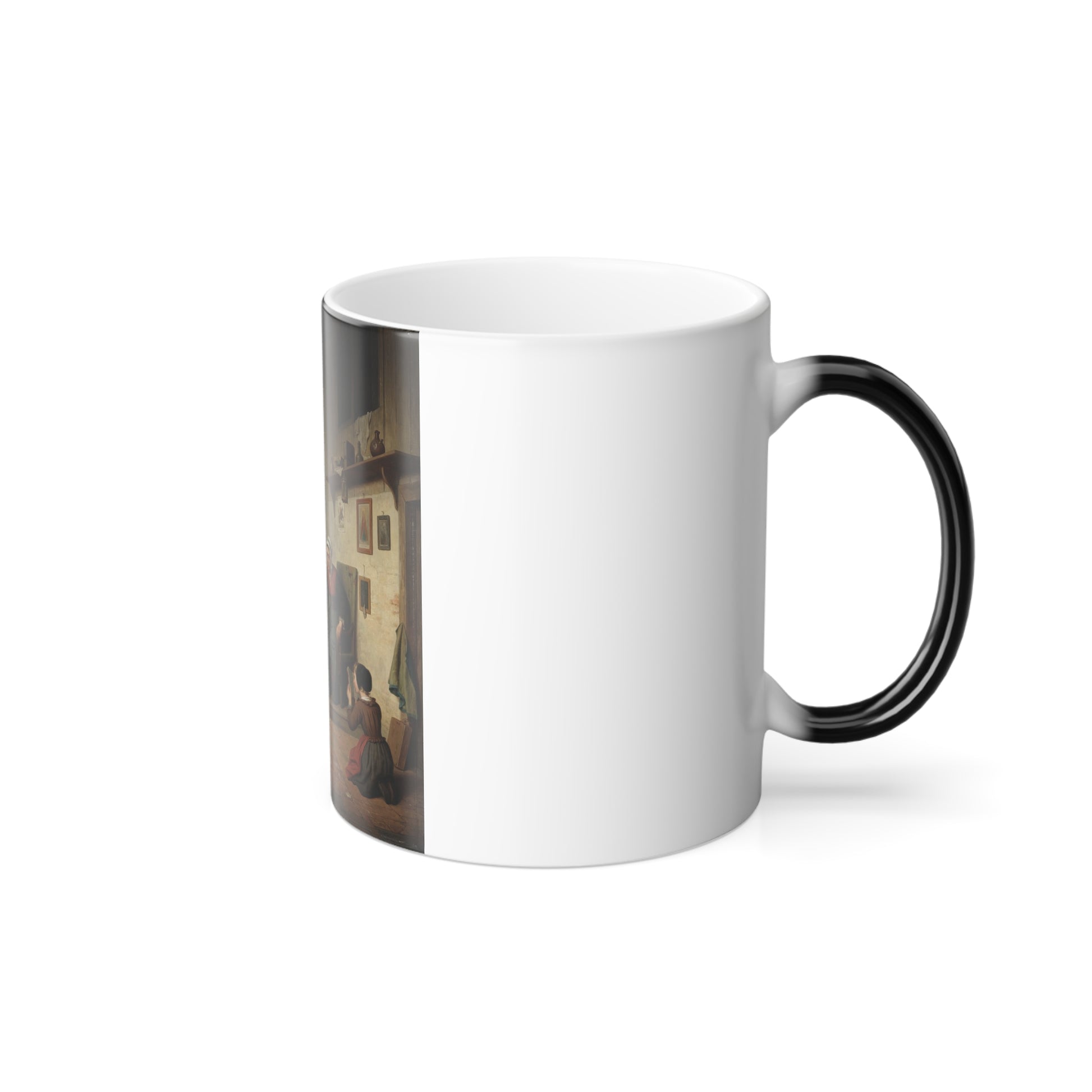 Basile de Loose (1809-1885) The Schoolroom - Oil on Canvas 1861 - Color Changing Mug 11oz-Go Mug Yourself