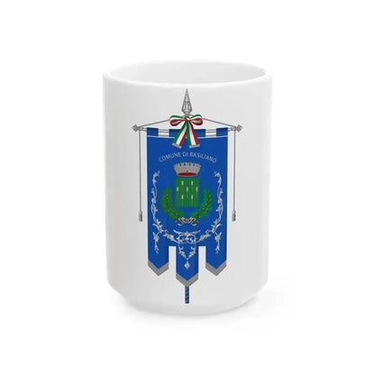 Basiliano-Gonfalone (Italy) White Coffee Mug 15oz - Go Mug Yourself