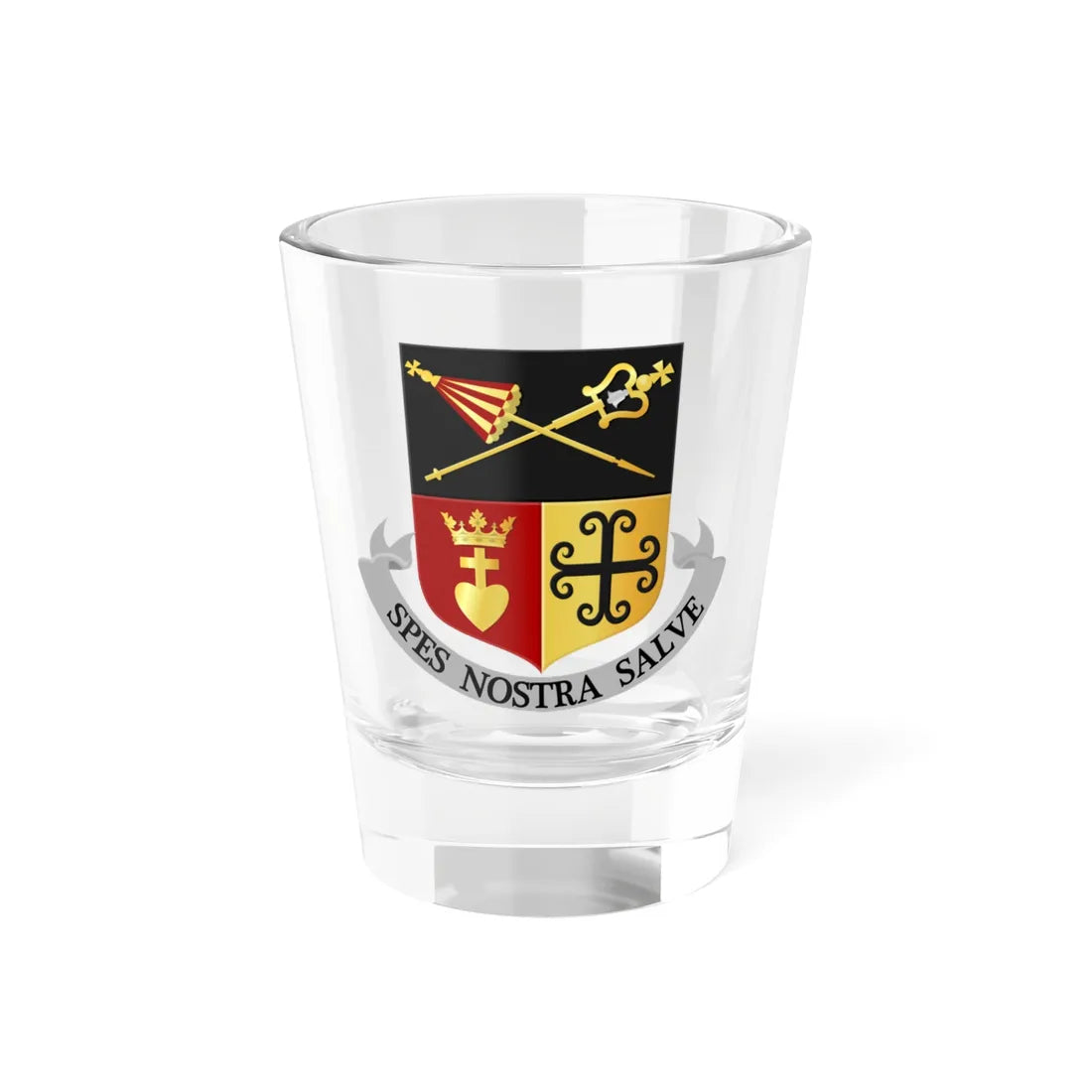 Basiliek van Onze Lieve Vrouw van het Heilig Hart te Sittard (Netherlands) (Coat of Arms) Shot Glass 1.5oz 1.5oz - Go Mug Yourself