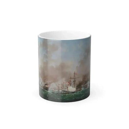 Basilio Ivankovic (1815-1898) Naval Battle of Lissa on 20 July 1866 - Oil on Canvas 1866 - Color Changing Mug 11oz 11oz - Go Mug Yourself