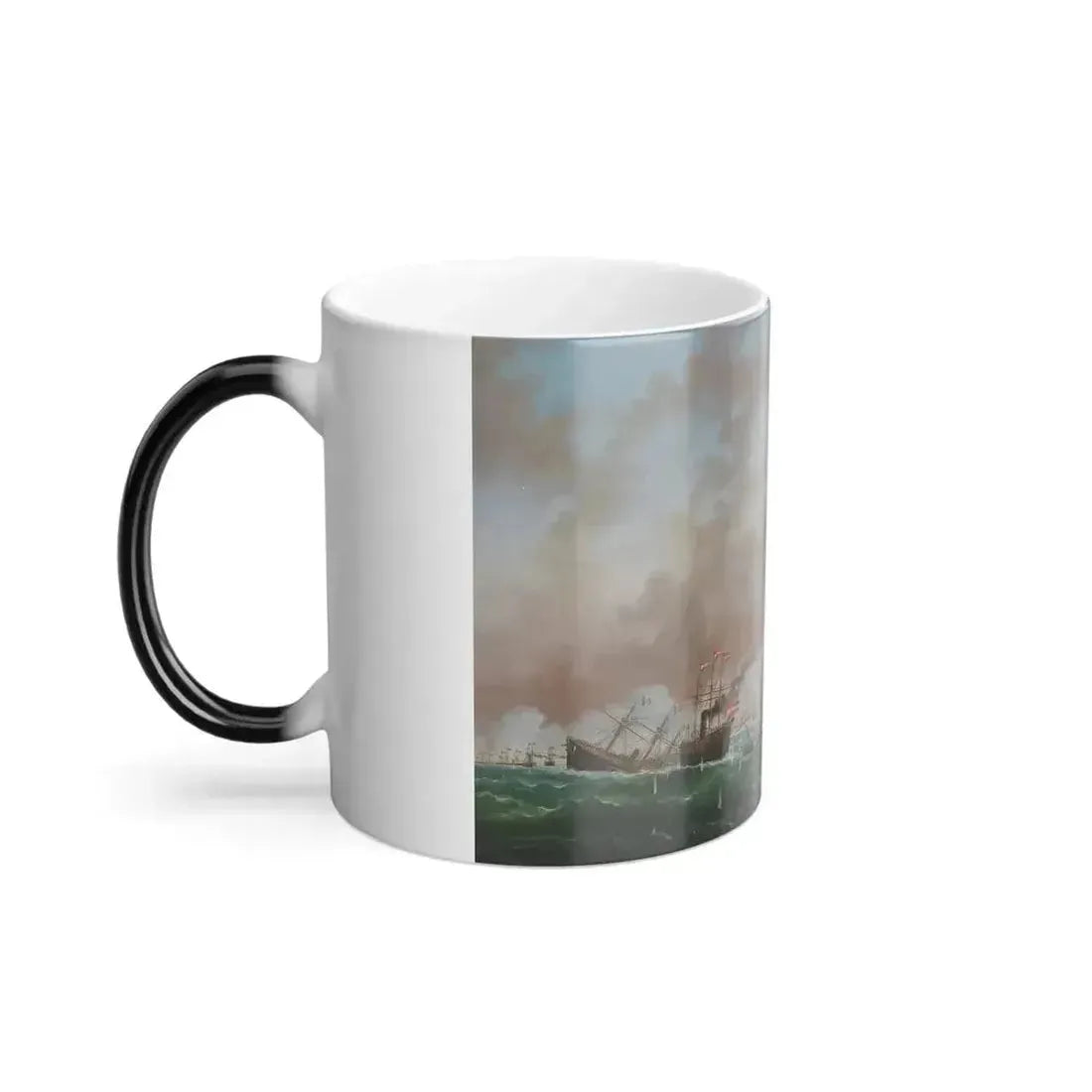 Basilio Ivankovic (1815-1898) Naval Battle of Lissa on 20 July 1866 - Oil on Canvas 1866 - Color Changing Mug 11oz - Go Mug Yourself