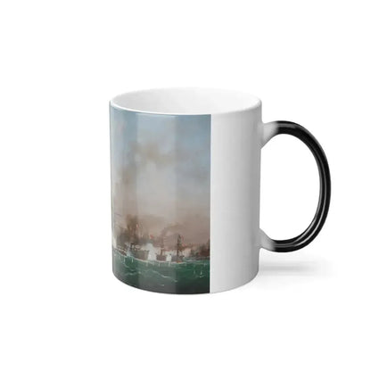 Basilio Ivankovic (1815-1898) Naval Battle of Lissa on 20 July 1866 - Oil on Canvas 1866 - Color Changing Mug 11oz - Go Mug Yourself
