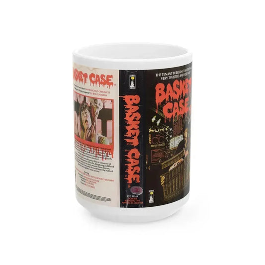 BASKET CASE (VHS COVER) - White Coffee Mug 15oz - Go Mug Yourself