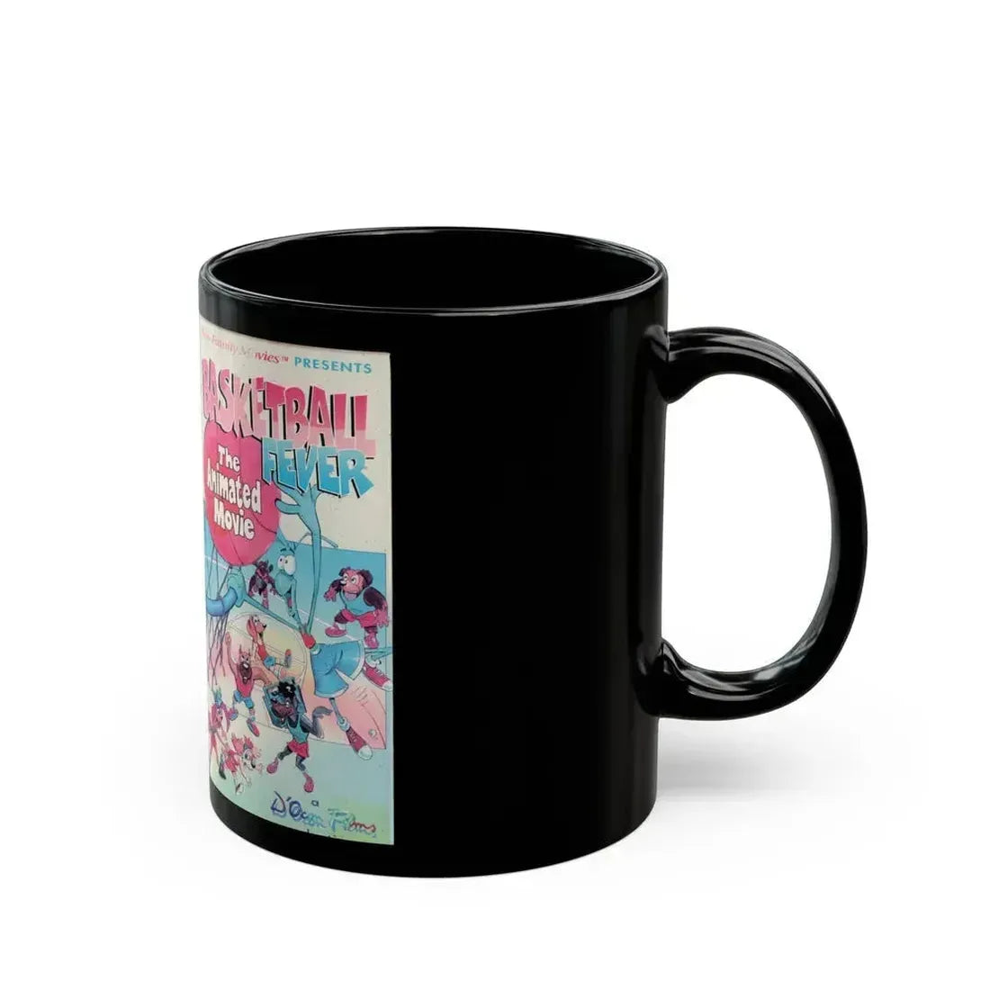 BASKETBALL FEVER THE ANIMATED MOVIE (VHS COVER) - Black Coffee Mug - Go Mug Yourself