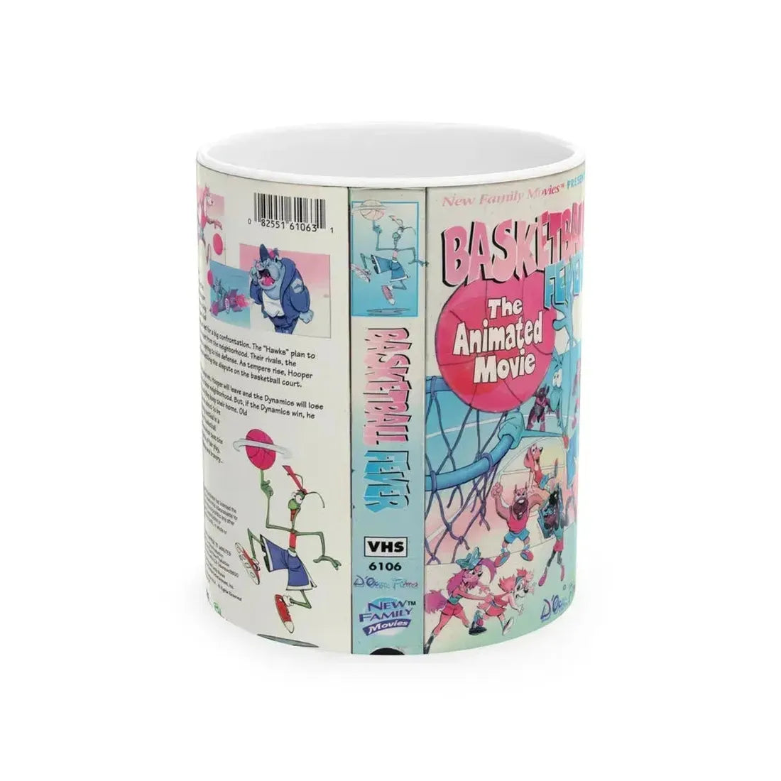 BASKETBALL FEVER THE ANIMATED MOVIE (VHS COVER) - White Coffee Mug 11oz - Go Mug Yourself