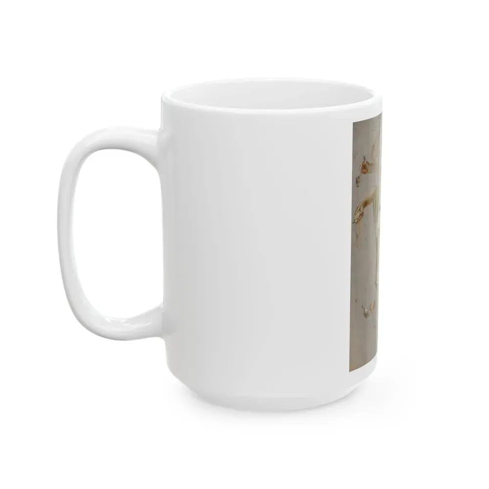 Basting the Turkey, Saturday Evening Post cover study, 1912 - White Coffee Mug - Go Mug Yourself