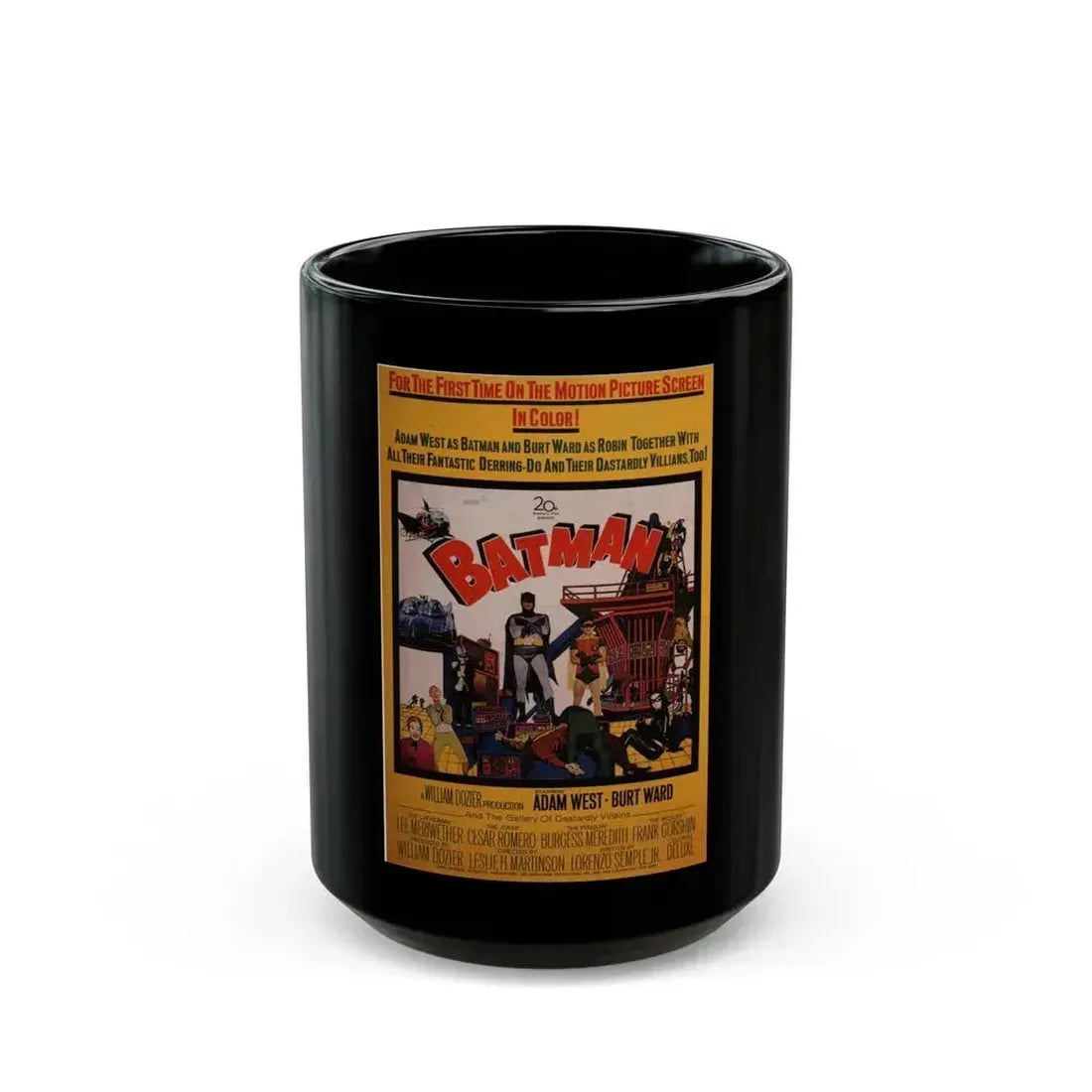 BATMAN (ADAM WEST) 1966 Movie Poster - Black Coffee Mug 15oz - Go Mug Yourself