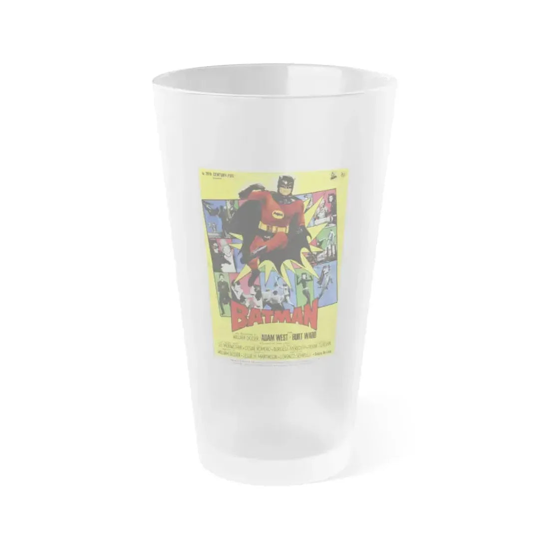 BATMAN (ADAM WEST 3) 1966 Movie Poster - Frosted Pint Glass 16oz 16oz Frosted - Go Mug Yourself