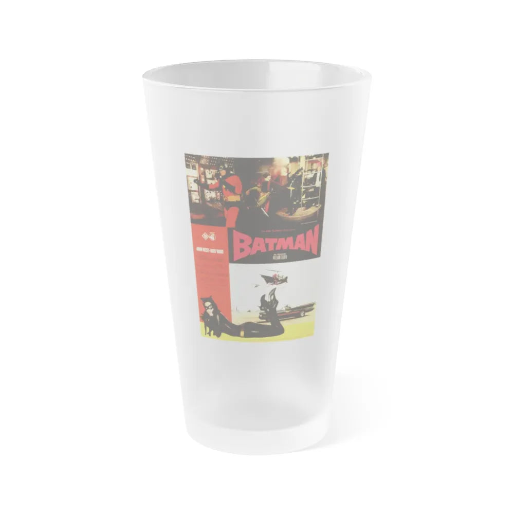 BATMAN (ADAM WEST - FRENCH) 1966 Movie Poster - Frosted Pint Glass 16oz-16oz-Frosted-Go Mug Yourself