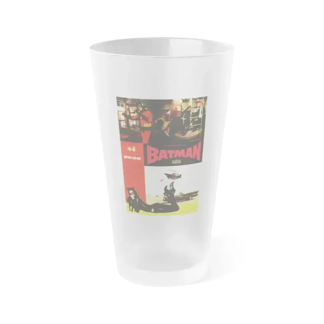 BATMAN (ADAM WEST - FRENCH) 1966 Movie Poster - Frosted Pint Glass 16oz 16oz Frosted - Go Mug Yourself