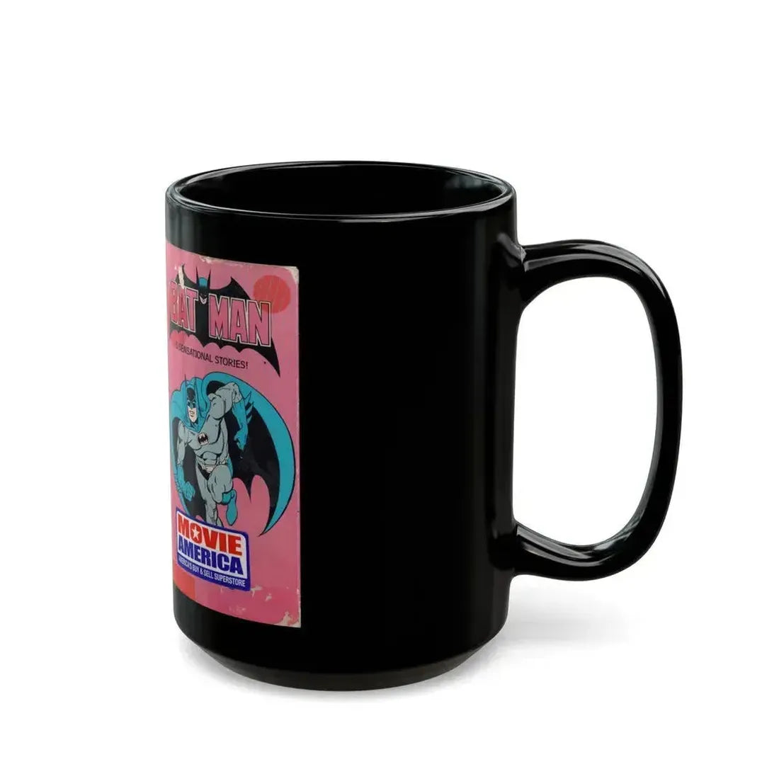 BATMAN SUPER POWERS COLLECTION (VHS COVER) - Black Coffee Mug - Go Mug Yourself