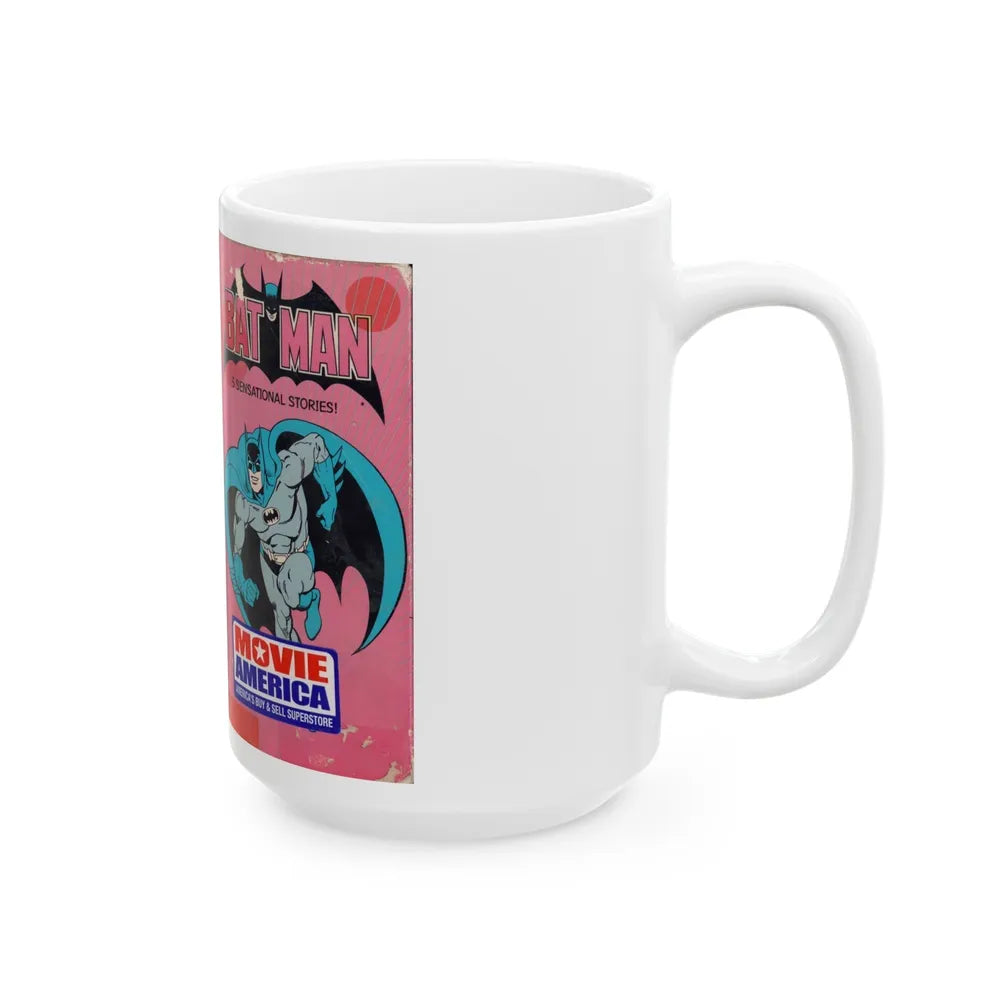 BATMAN SUPER POWERS COLLECTION (VHS COVER) - White Coffee Mug-Go Mug Yourself