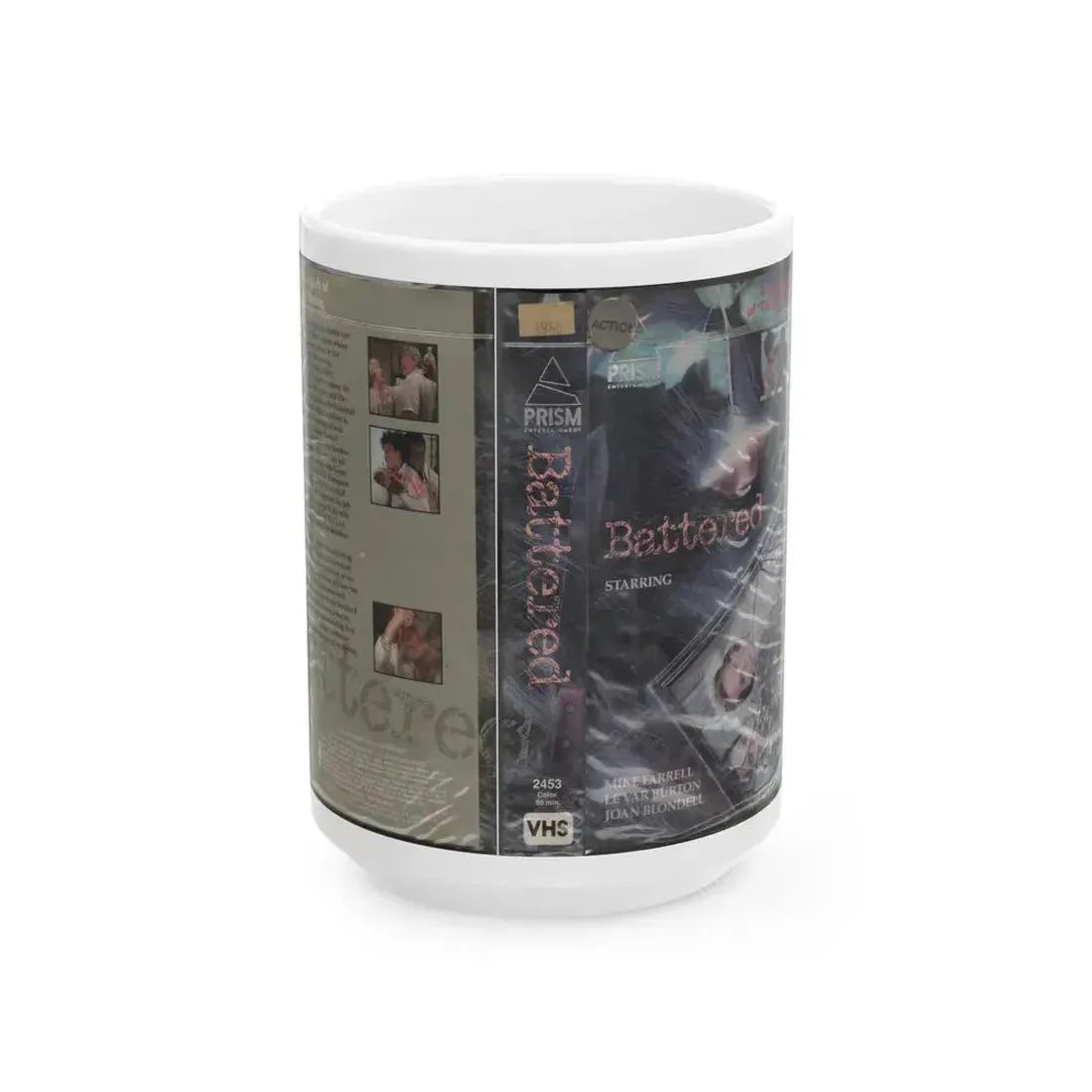 BATTERED (VHS COVER) - White Coffee Mug 15oz - Go Mug Yourself