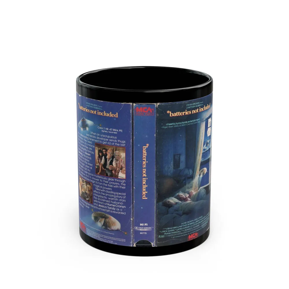 BATTERIES NOT INCLUDED (VHS COVER) - Black Coffee Mug-11oz-Go Mug Yourself