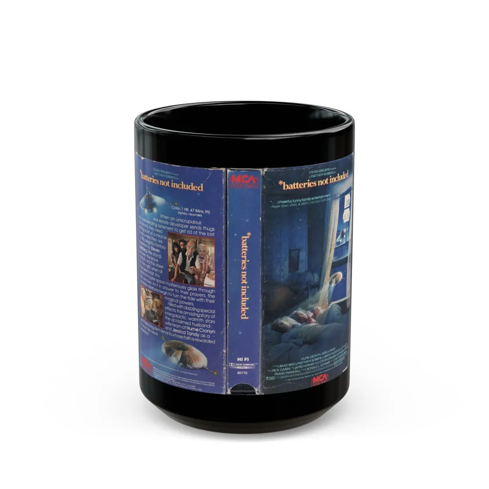 BATTERIES NOT INCLUDED (VHS COVER) - Black Coffee Mug-15oz-Go Mug Yourself