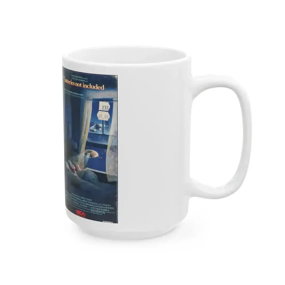 BATTERIES NOT INCLUDED (VHS COVER) - White Coffee Mug - Go Mug Yourself