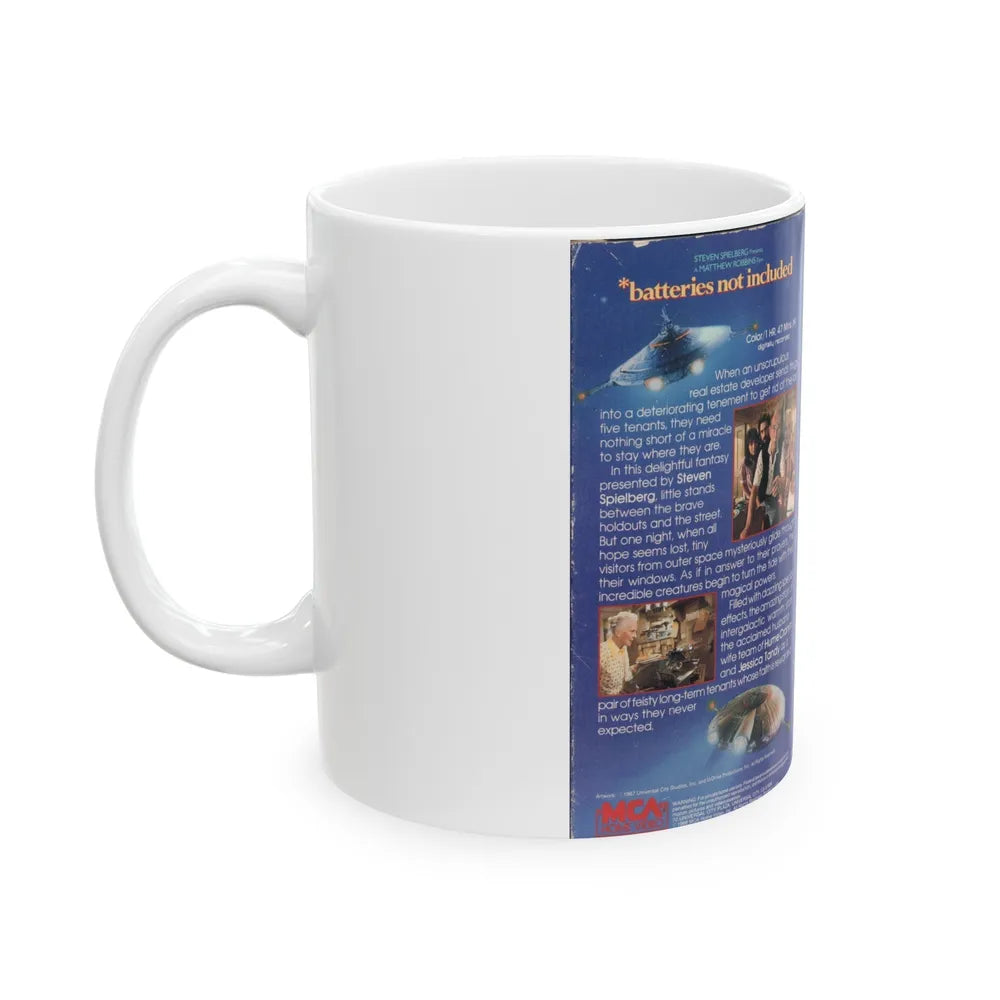 BATTERIES NOT INCLUDED (VHS COVER) - White Coffee Mug-Go Mug Yourself