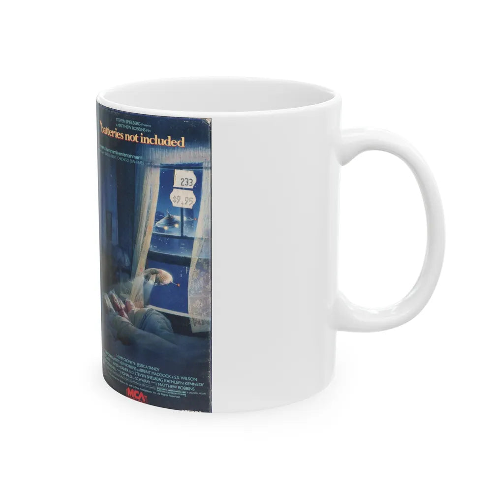 BATTERIES NOT INCLUDED (VHS COVER) - White Coffee Mug-Go Mug Yourself