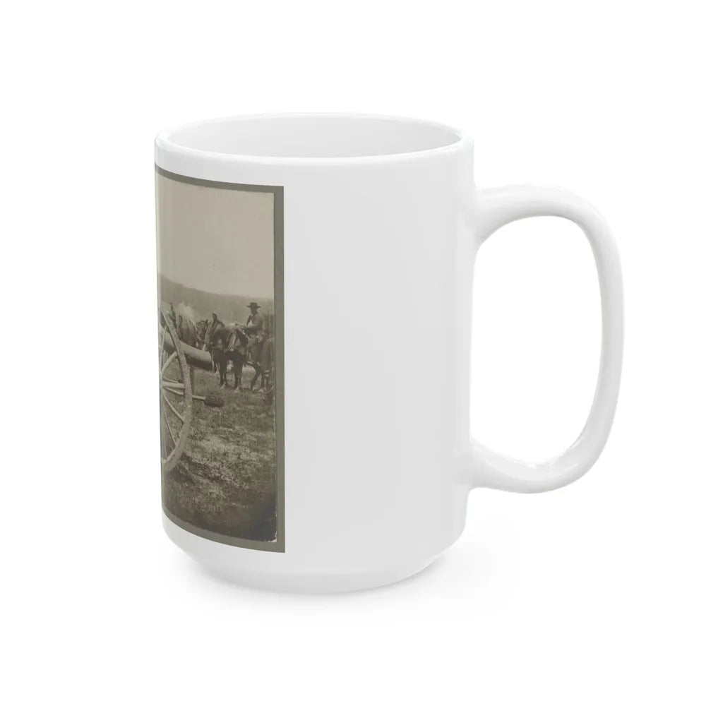 Battery - 1st N.Y. Artillery Battalion Near Fair Oaks, June 1862 (U.S. Civil War) White Coffee Mug-Go Mug Yourself