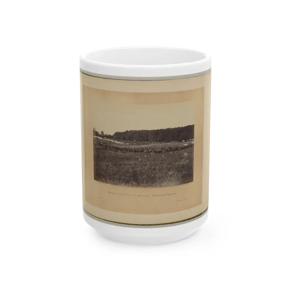 Battery A, Fourth U.S. Artillery, Robertson's Brigade (U.S. Civil War) White Coffee Mug-15oz-Go Mug Yourself