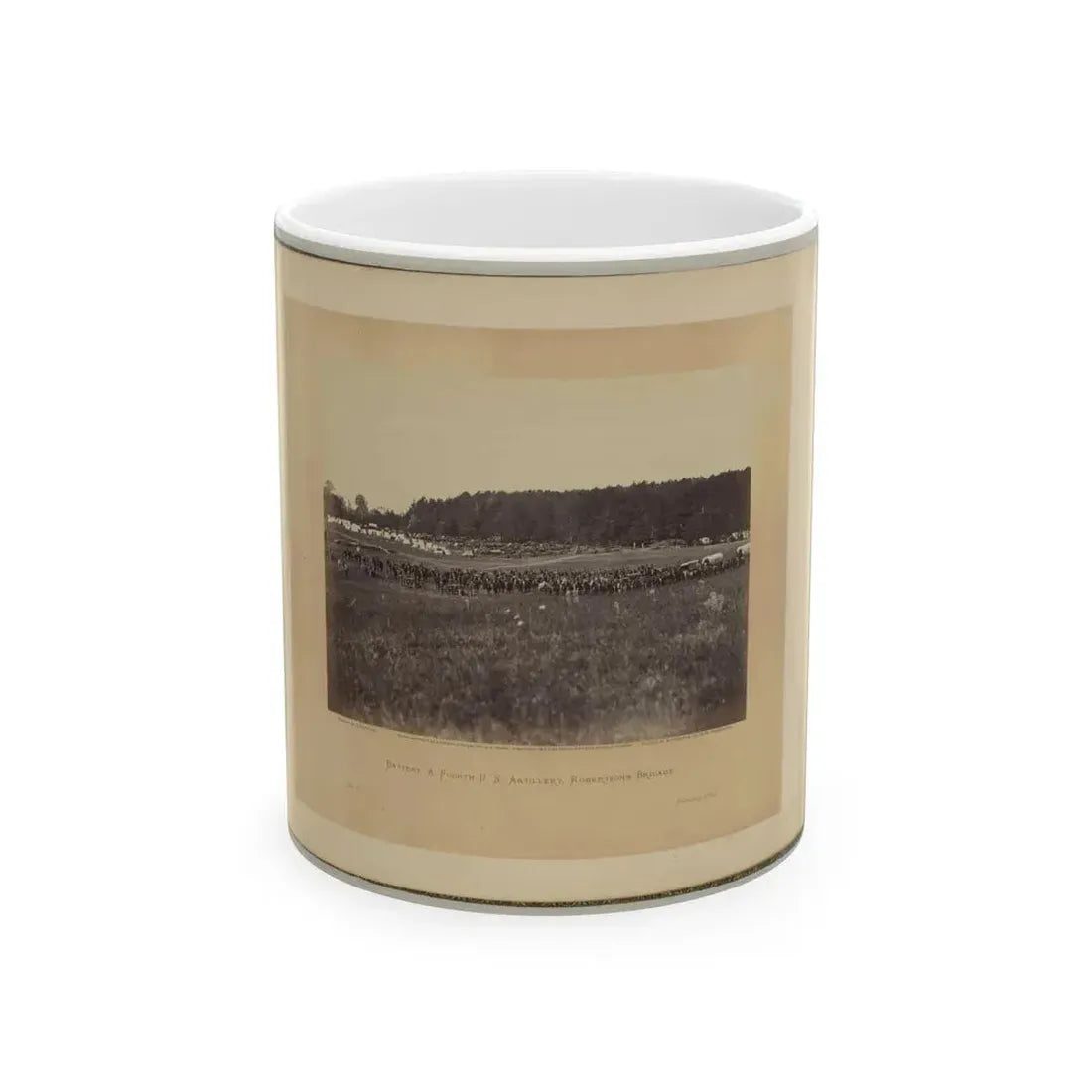 Battery A, Fourth U.S. Artillery, Robertson's Brigade (U.S. Civil War) White Coffee Mug 11oz - Go Mug Yourself
