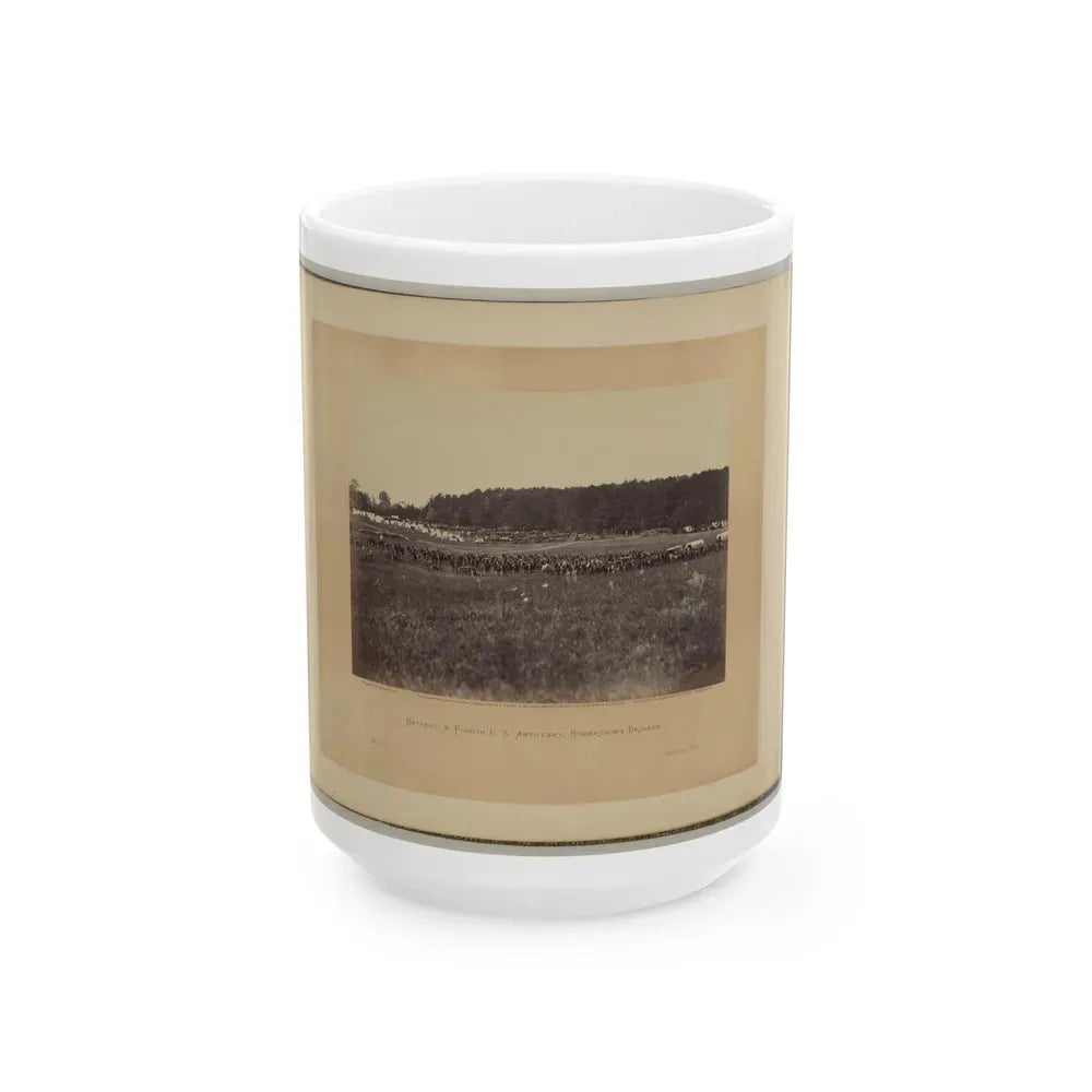 Battery A, Fourth U.S. Artillery, Robertson's Brigade (U.S. Civil War) White Coffee Mug 15oz - Go Mug Yourself