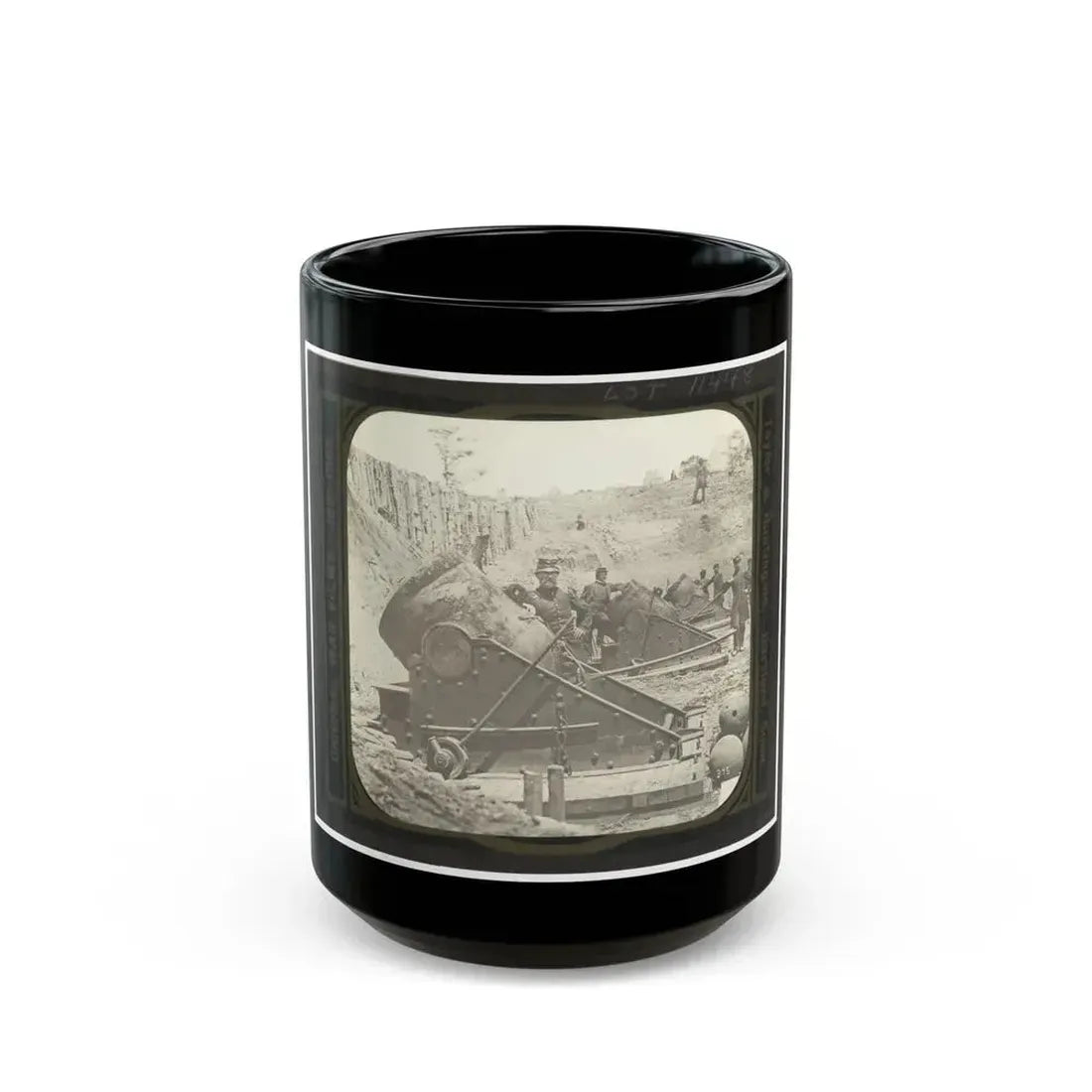 Battery No. 4 Near Yorktown Mounting Ten 13 Inch Mortars Each Weighing 20,000 Pounds. South End (U.S. Civil War) Black Coffee Mug 15oz - Go Mug Yourself