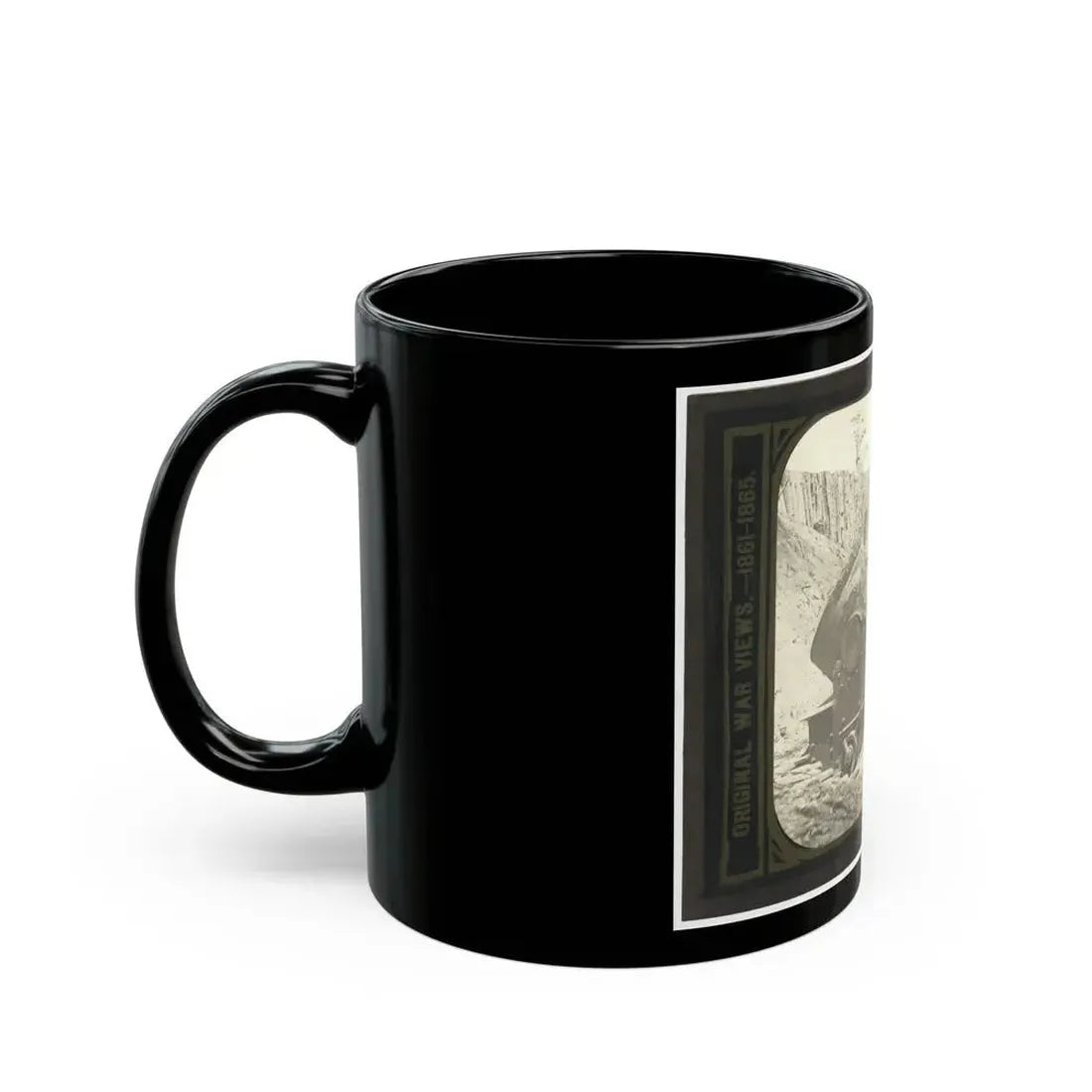 Battery No. 4 Near Yorktown Mounting Ten 13 Inch Mortars Each Weighing 20,000 Pounds. South End (U.S. Civil War) Black Coffee Mug - Go Mug Yourself
