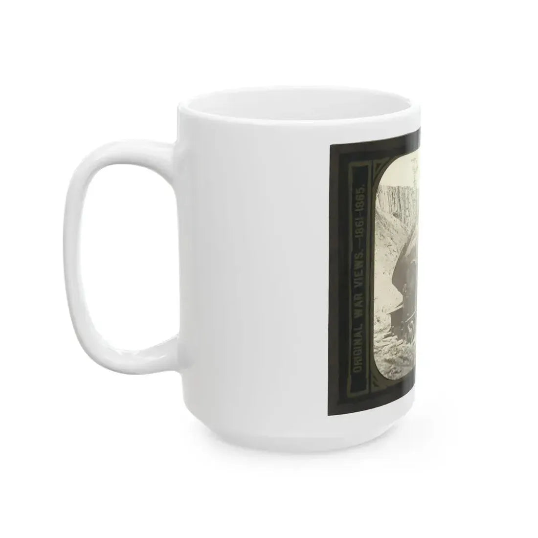 Battery No. 4 Near Yorktown Mounting Ten 13 Inch Mortars Each Weighing 20,000 Pounds. South End (U.S. Civil War) White Coffee Mug - Go Mug Yourself