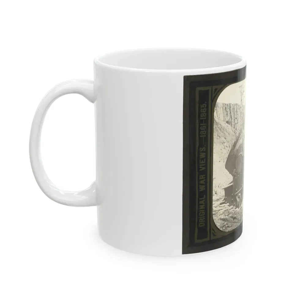 Battery No. 4 Near Yorktown Mounting Ten 13 Inch Mortars Each Weighing 20,000 Pounds. South End (U.S. Civil War) White Coffee Mug - Go Mug Yourself