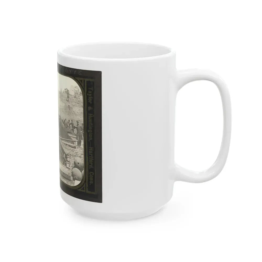 Battery No. 4 Near Yorktown Mounting Ten 13 Inch Mortars Each Weighing 20,000 Pounds. South End (U.S. Civil War) White Coffee Mug - Go Mug Yourself