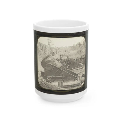 Battery No. 4 Near Yorktown Mounting Ten 13 Inch Mortars Each Weighing 20,000 Pounds. South End (U.S. Civil War) White Coffee Mug-15oz-Go Mug Yourself