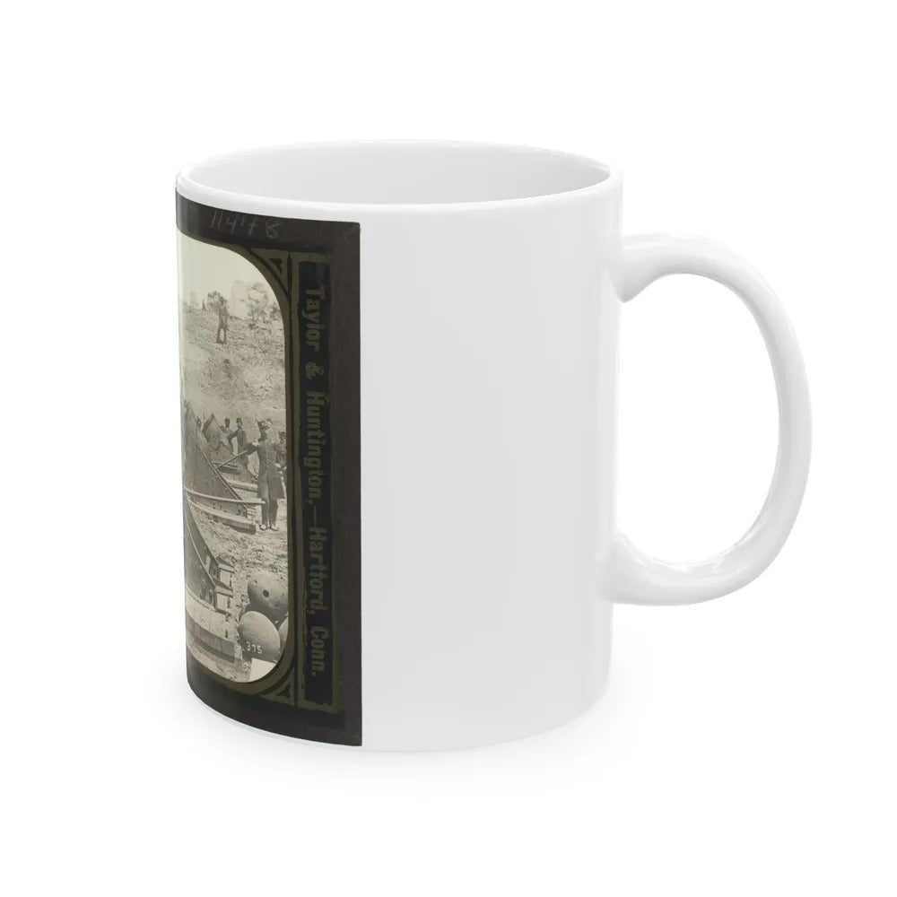 Battery No. 4 Near Yorktown Mounting Ten 13 Inch Mortars Each Weighing 20,000 Pounds. South End (U.S. Civil War) White Coffee Mug-Go Mug Yourself