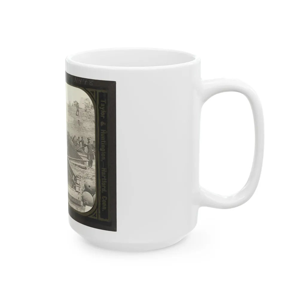 Battery No. 4 Near Yorktown Mounting Ten 13 Inch Mortars Each Weighing 20,000 Pounds. South End (U.S. Civil War) White Coffee Mug-Go Mug Yourself