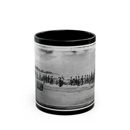 Battery Reynolds. Five 10-Inch Siege Mortars Against Wagner (U.S. Civil War) Black Coffee Mug 11oz - Go Mug Yourself