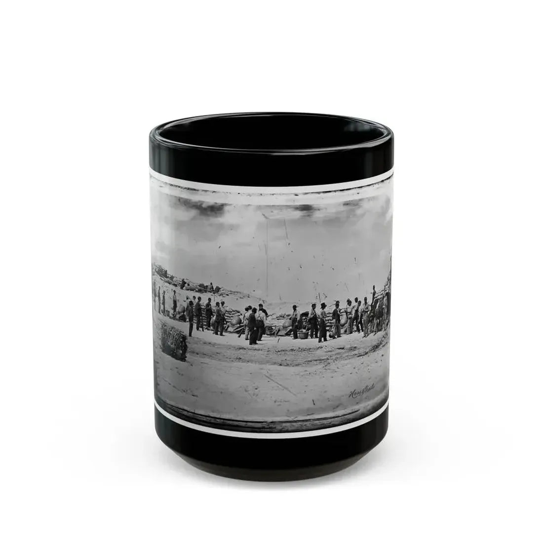 Battery Reynolds. Five 10-Inch Siege Mortars Against Wagner (U.S. Civil War) Black Coffee Mug 15oz - Go Mug Yourself