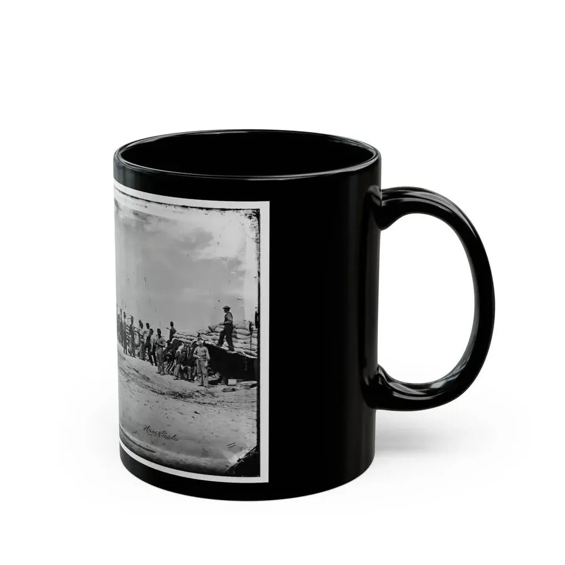 Battery Reynolds. Five 10-Inch Siege Mortars Against Wagner (U.S. Civil War) Black Coffee Mug - Go Mug Yourself