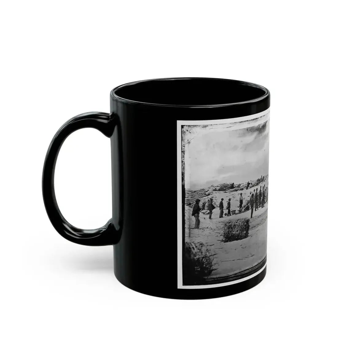 Battery Reynolds. Five 10-Inch Siege Mortars Against Wagner (U.S. Civil War) Black Coffee Mug - Go Mug Yourself