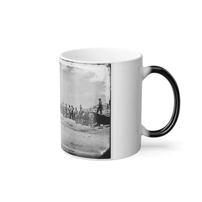 Battery Reynolds. Five 10-Inch Siege Mortars Against Wagner (U.S. Civil War) Color Changing Coffee Mug 11oz - Go Mug Yourself