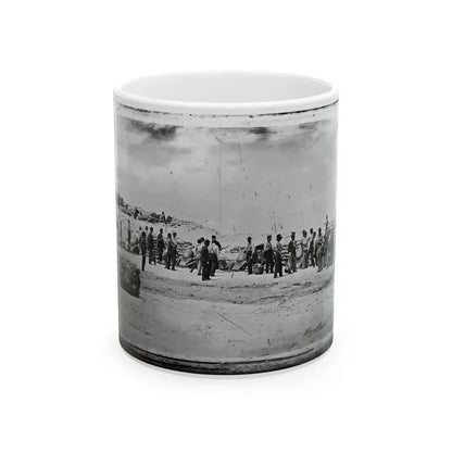 Battery Reynolds. Five 10-Inch Siege Mortars Against Wagner (U.S. Civil War) White Coffee Mug 11oz - Go Mug Yourself
