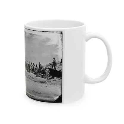 Battery Reynolds. Five 10-Inch Siege Mortars Against Wagner (U.S. Civil War) White Coffee Mug - Go Mug Yourself