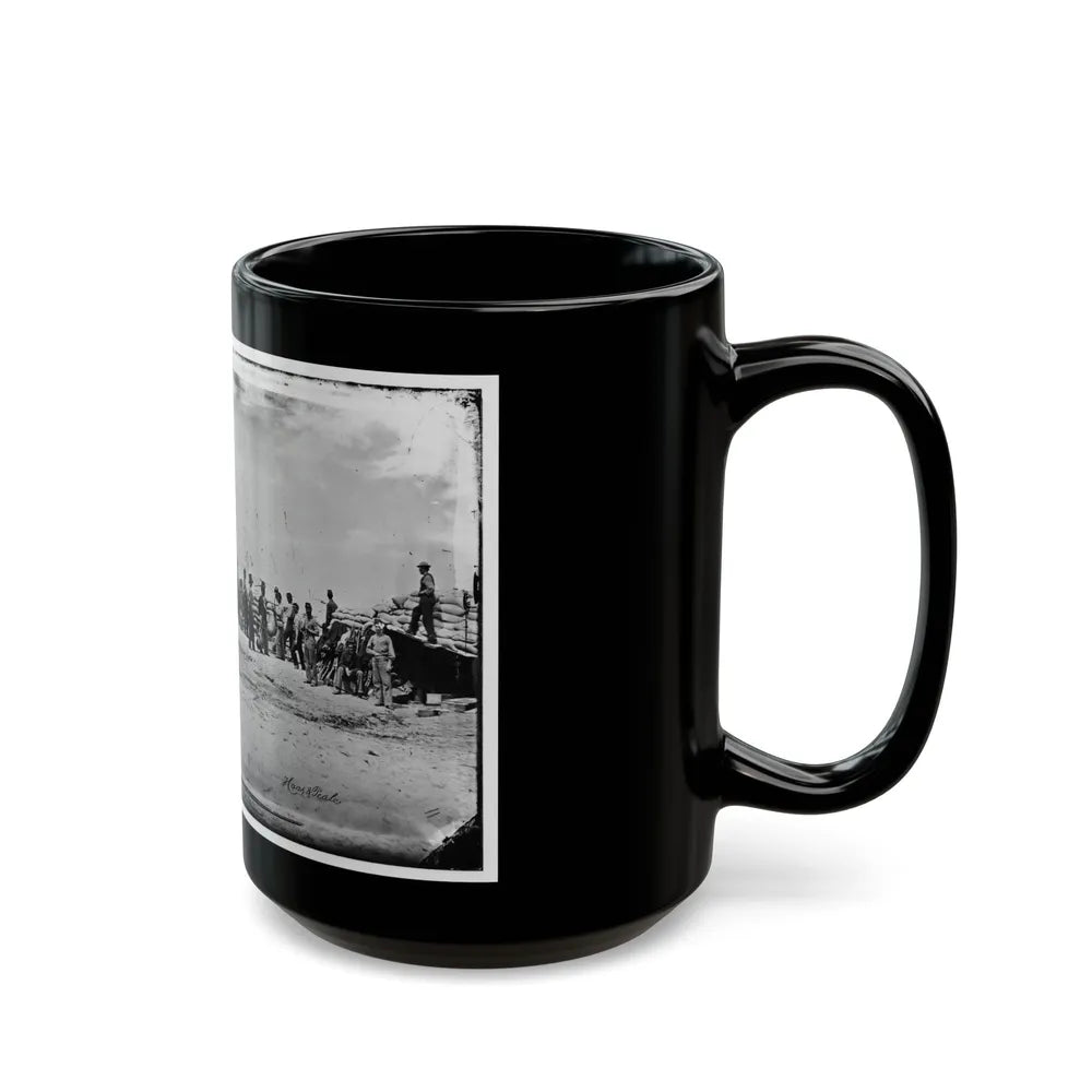 Battery Reynolds. Five 10-Inch Siege Mortars Against Wagner (U.S. Civil War) Black Coffee Mug-Go Mug Yourself