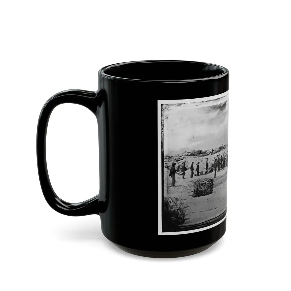 Battery Reynolds. Five 10-Inch Siege Mortars Against Wagner (U.S. Civil War) Black Coffee Mug-Go Mug Yourself