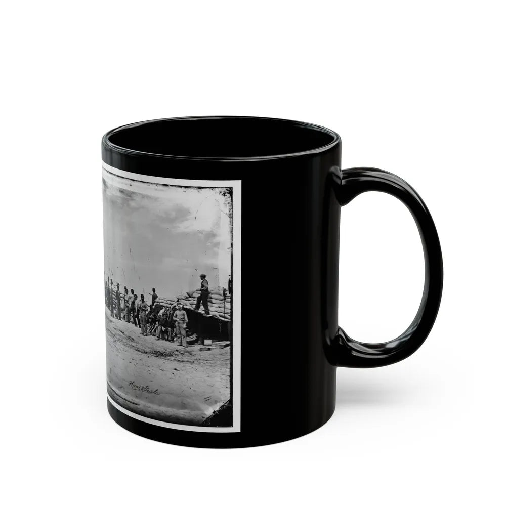 Battery Reynolds. Five 10-Inch Siege Mortars Against Wagner (U.S. Civil War) Black Coffee Mug-Go Mug Yourself