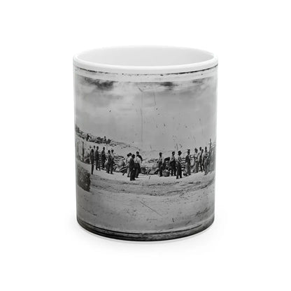 Battery Reynolds. Five 10-Inch Siege Mortars Against Wagner (U.S. Civil War) White Coffee Mug-11oz-Go Mug Yourself