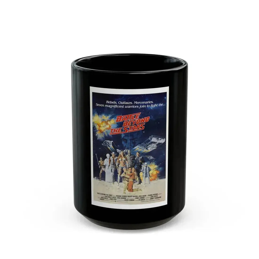 BATTLE BEYOND THE STARS 1980 Movie Poster - Black Coffee Mug 15oz - Go Mug Yourself
