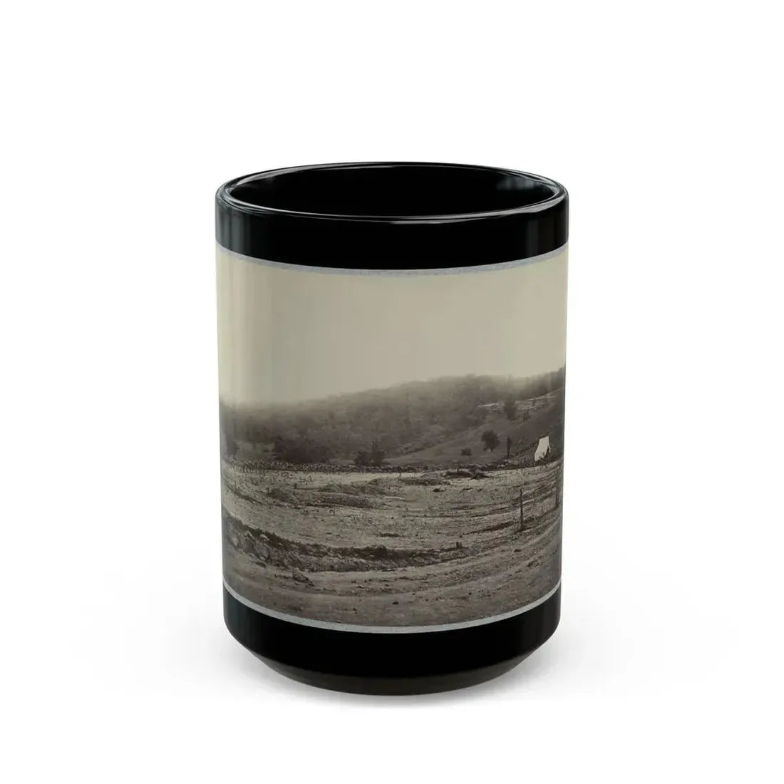 Battle-Field Of Gettysburg. Culp's Hill (U.S. Civil War) Black Coffee Mug 15oz - Go Mug Yourself