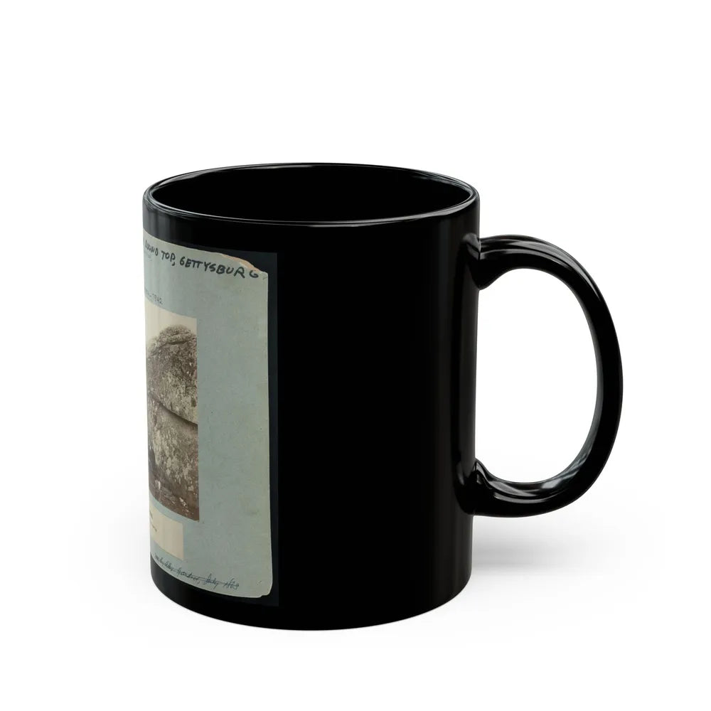 Battle-Field Of Gettysburg-Dead Confederate Sharpshooter At Foot Of Little Round Top I.E., Devil's Den (U.S. Civil War) Black Coffee Mug-Go Mug Yourself