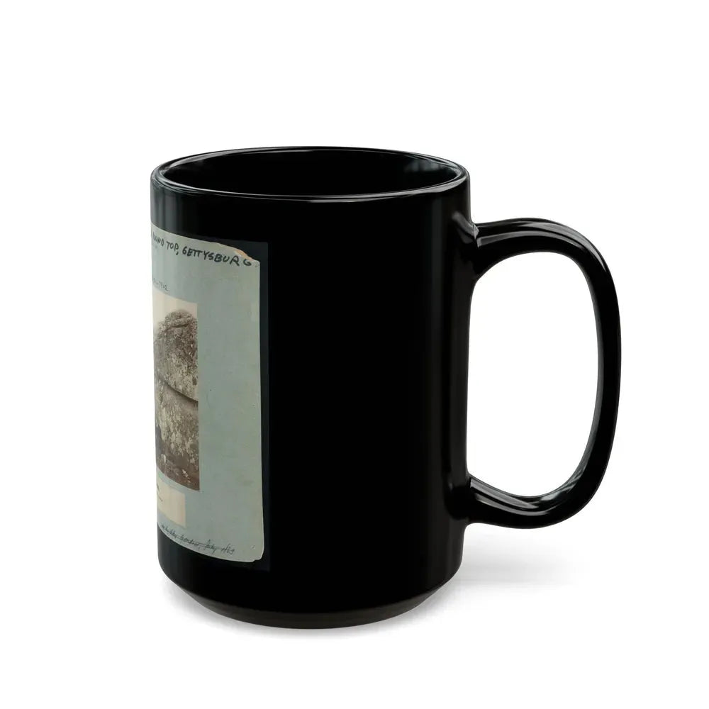 Battle-Field Of Gettysburg--Dead Confederate Sharpshooter At Foot Of Little Round Top I.E., Devil's Den (U.S. Civil War) Black Coffee Mug - Go Mug Yourself
